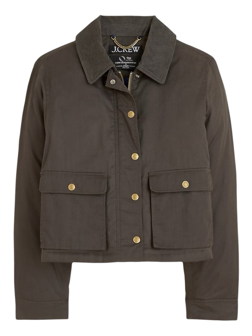 J.Crew Cropped Barn Jacket Mossy Brown Large NWT - Picture 2 of 12